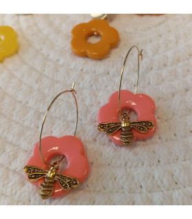 Bijoux Perle Fleur Évidée percée en Acrylique