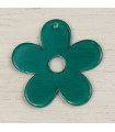 Pendentif Fleur Evidée en Acrylique - 29mm - Vert Foncé Transparent