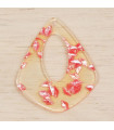 Pendentif Goutte Evidée - Orange Eclats Saumons - 34x29mm - Acrylique