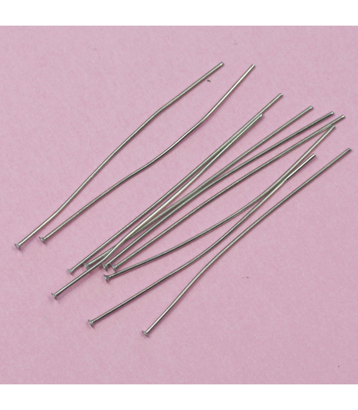 Tige ou Clou 50mm en acier inoxydable à Tête plate - Argenté Foncé