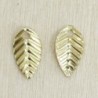 Breloque fine - Feuille incurvée - 7x4mm - Doré