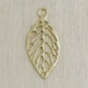 Breloque Laser Cut - Feuille - 11x5mm - Doré