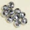 Perles en cristal à facettes - Coussin  - 3x4mm - Argenté Opaque - Lot de 50