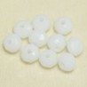 Perles en cristal à facettes - Coussin  - 3x4mm - Blanc Opaque - Lot de 50