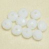 Perles en cristal à facettes - Coussin  - 3x4mm - Blanc Opaque - Lot de 50