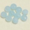 Perles en cristal à facettes - Coussin  - 3x4mm - Bleu Ciel Laiteux - Lot de 50