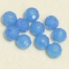 Perles en cristal à facettes - Coussin  - 3x4mm - Bleu Marine Laiteux - Lot de 50