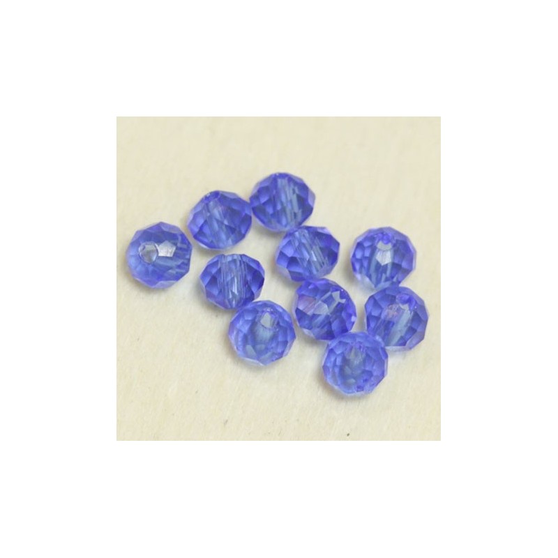 Perles en cristal à facettes - Coussin  - 3x4mm - Bleu Marine Transparent - Lot de 50