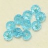 Perles en cristal à facettes - Coussin  - 3x4mm - Bleu Turquoise Transparent - Lot de 50
