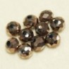 Perles en cristal à facettes - Coussin  - 3x4mm - Bronze Opaque - Lot de 50