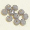 Perles en cristal à facettes - Coussin  - 3x4mm - Gris Foncé Opaque - Lot de 50