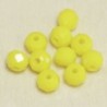 Perles en cristal à facettes - Coussin  - 3x4mm - Jaune Opaque - Lot de 50