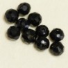 Perles en cristal à facettes - Coussin  - 3x4mm - Noir Opaque - Lot de 50