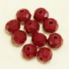 Perles en cristal à facettes - Coussin  - 3x4mm - Rouge Brique Opaque - Lot de 50