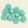 Perles en cristal à facettes - Coussin  - 3x4mm - Vert Outremer Clair Opaque - Lot de 50