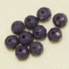 Perles en cristal à facettes - Coussin  - 3x4mm - Violet Foncé Opaque - Lot de 50