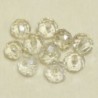 Perles en cristal à facettes - Coussin  - 4x5,5mm - Ivoire Fume Transparente - Lot de 50
