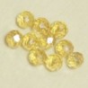 Perles en cristal à facettes - Coussin  - 4x5,5mm - Jaune Topaze Clair Transparent - Lot de 50