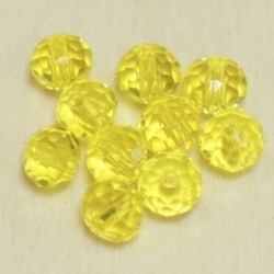 Perles en cristal à facettes - Coussin  - 4x5,5mm - Jaune Transparent - Lot de 50