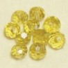 Perles en cristal à facettes - Coussin  - 4x5,5mm - Jaune Vert Transparent - Lot de 50