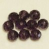 Perles en cristal à facettes - Coussin  - 4x5,5mm - Violet Foncé Transparent - Lot de 50