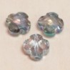 Perles en cristal à facettes  - Trèfle  12x12mm - Bleu Vert Ab Transparent