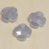 Perles en cristal à facettes  - Trèfle  12x12mm - Gris Clair Laiteux