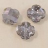 Perles en cristal à facettes  - Trèfle  12x12mm - Gris Fumé Ab Transparent