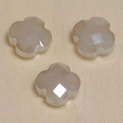 Perles en cristal à facettes  - Trèfle  12x12mm - Ivoire Laiteux