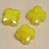 Perles en cristal à facettes  - Trèfle  12x12mm - Jaune Opaque