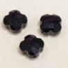 Perles en cristal à facettes  - Trèfle  12x12mm - Noir Opaque