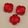 Perles en cristal à facettes  - Trèfle  12x12mm - Rouge Transparent