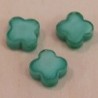 Perles en cristal à facettes  - Trèfle  12x12mm - Vert Outremer Opaque