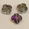 Perles en cristal à facettes  - Trèfle  12x12mm - Violet Doré Face Doré Ab