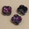 Perles en cristal à facettes  - Trèfle  12x12mm - Violet Doré Face Noir Ab