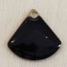 Sequin Emaillé en résine époxy triangle arrondi 12x12mm - Noir