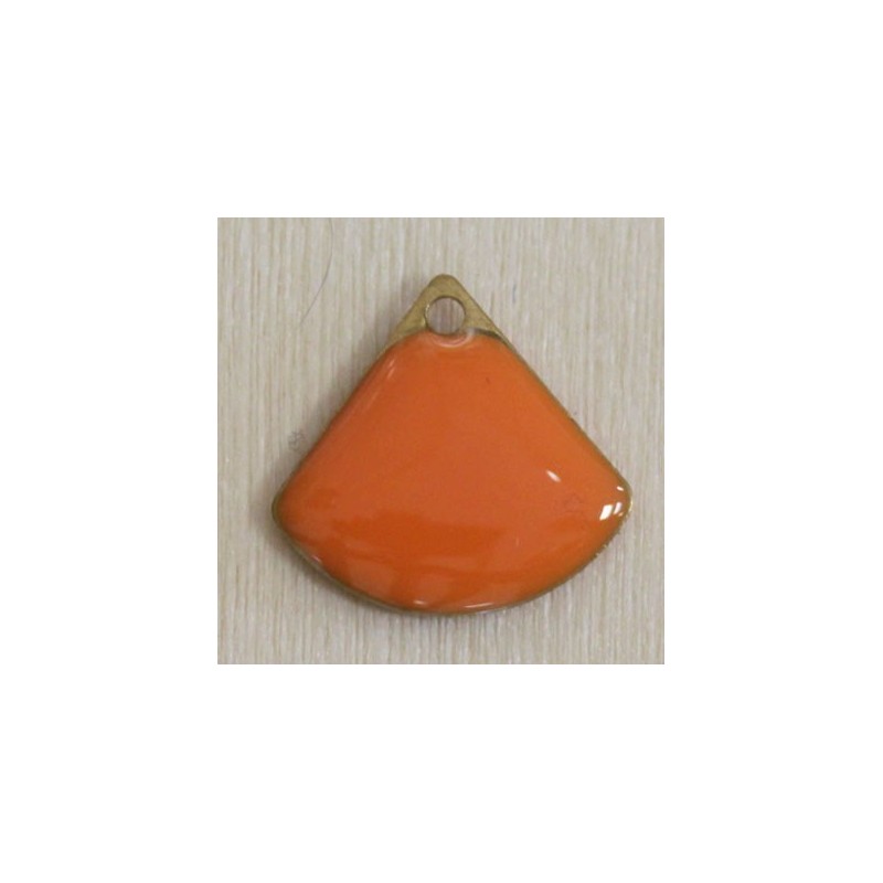 Sequin Emaillé en résine époxy triangle arrondi 12x12mm - Orange