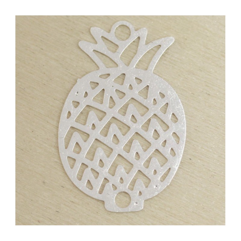 Connecteur Laser Cut - Ananas - 22x15mm - Argenté