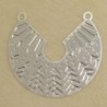 Breloque pendentif Laser Cut - Donut ouvert - 25x20mm - Argenté