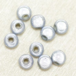 Perles Magiques Rondes 4mm - Lot de 10 Perles - Argenté