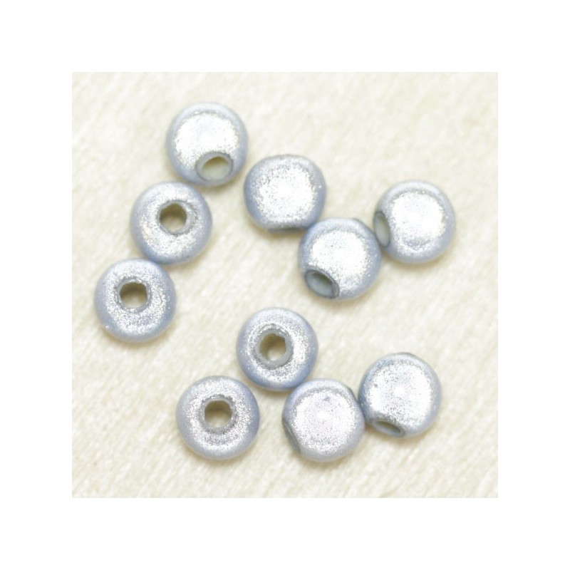 Perles Magiques Rondes 4mm - Lot de 10 Perles - Argenté