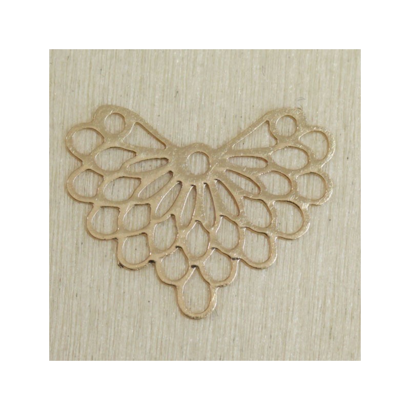 Connecteur Laser Cut - Demi rosace - 19x12mm - Gold rose