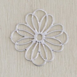 Connecteur Laser Cut - Fleur - 15mm - Argenté