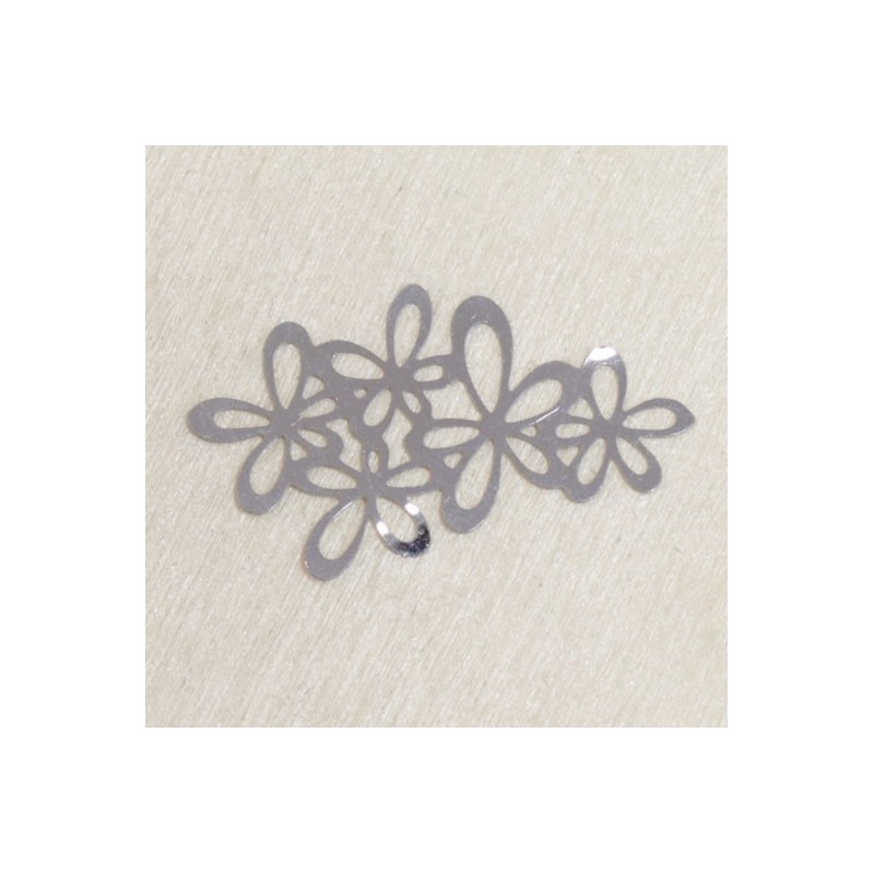 Connecteur Laser Cut - Fleur - 20x30mm - Argenté foncé