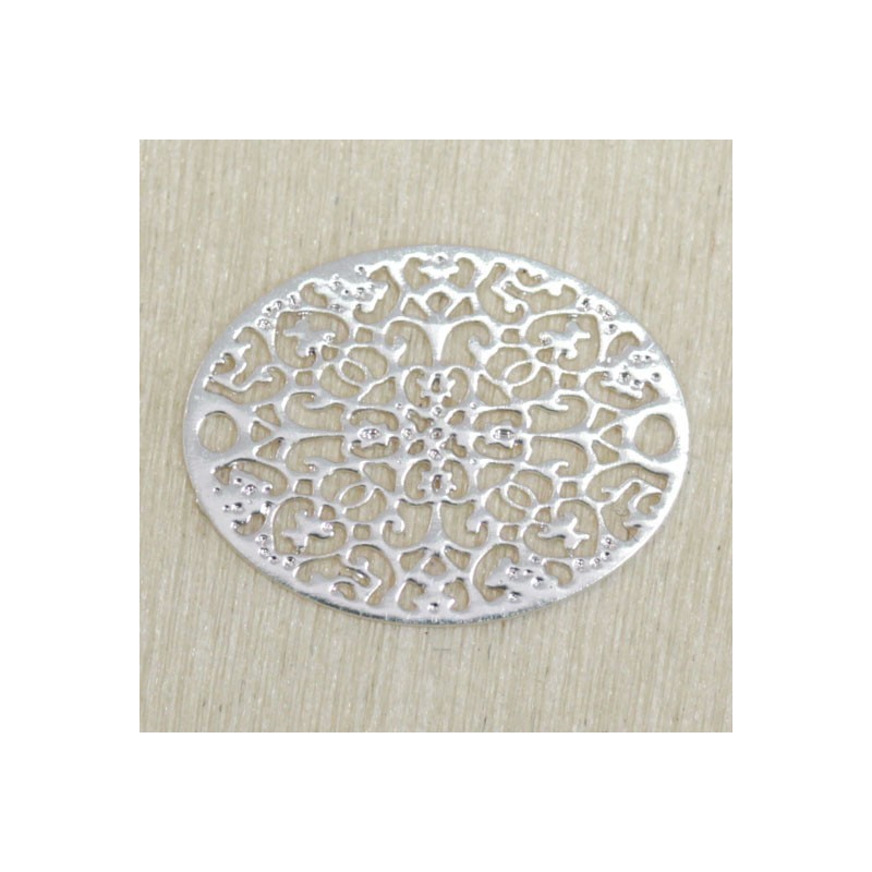 Connecteur Laser Cut - Ovale - 16x12mm - Argenté