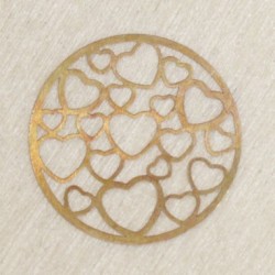 Connecteur Laser Cut - Rond coeur - 19mm - Gold rose