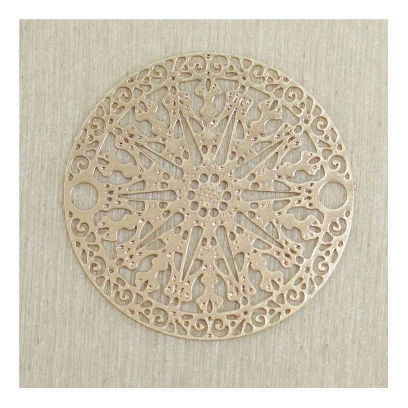 Connecteur Laser Cut - Rond rosace - 20mm - Gold rose