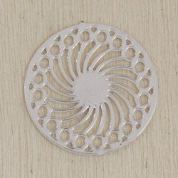 Connecteur Laser Cut - Rond spirale - 13mm - Argenté
