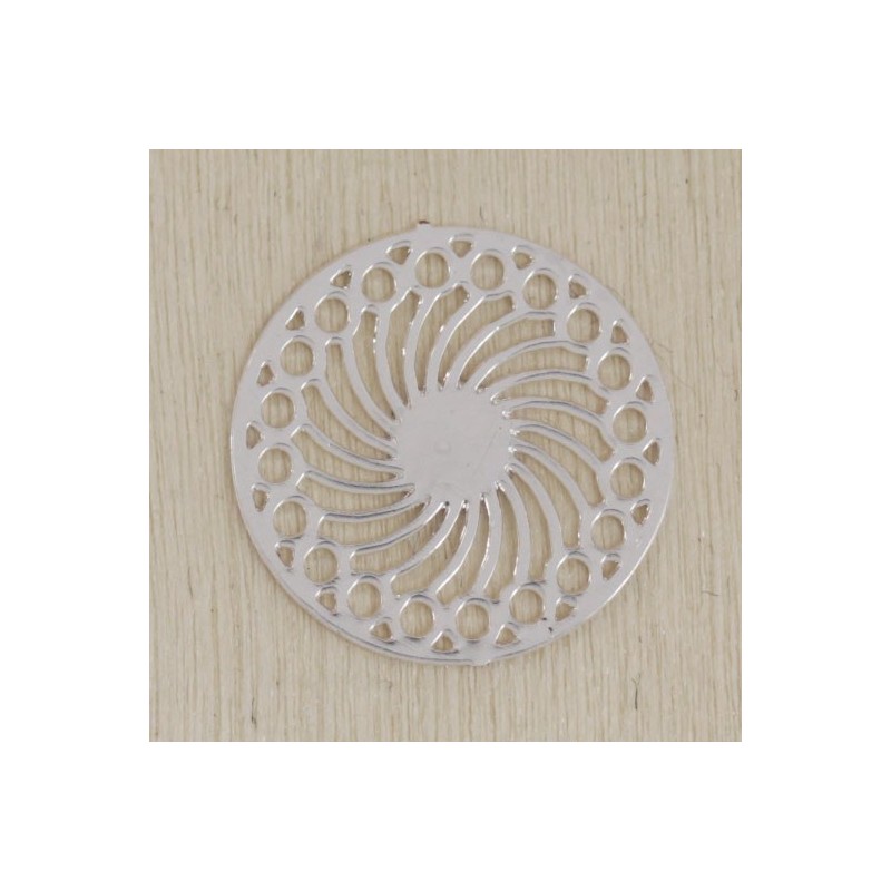 Connecteur Laser Cut - Rond spirale - 13mm - Argenté