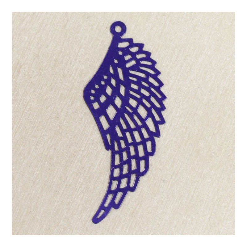 Pendentif Laser Cut - Aile d'ange - 49x20mm - Violet